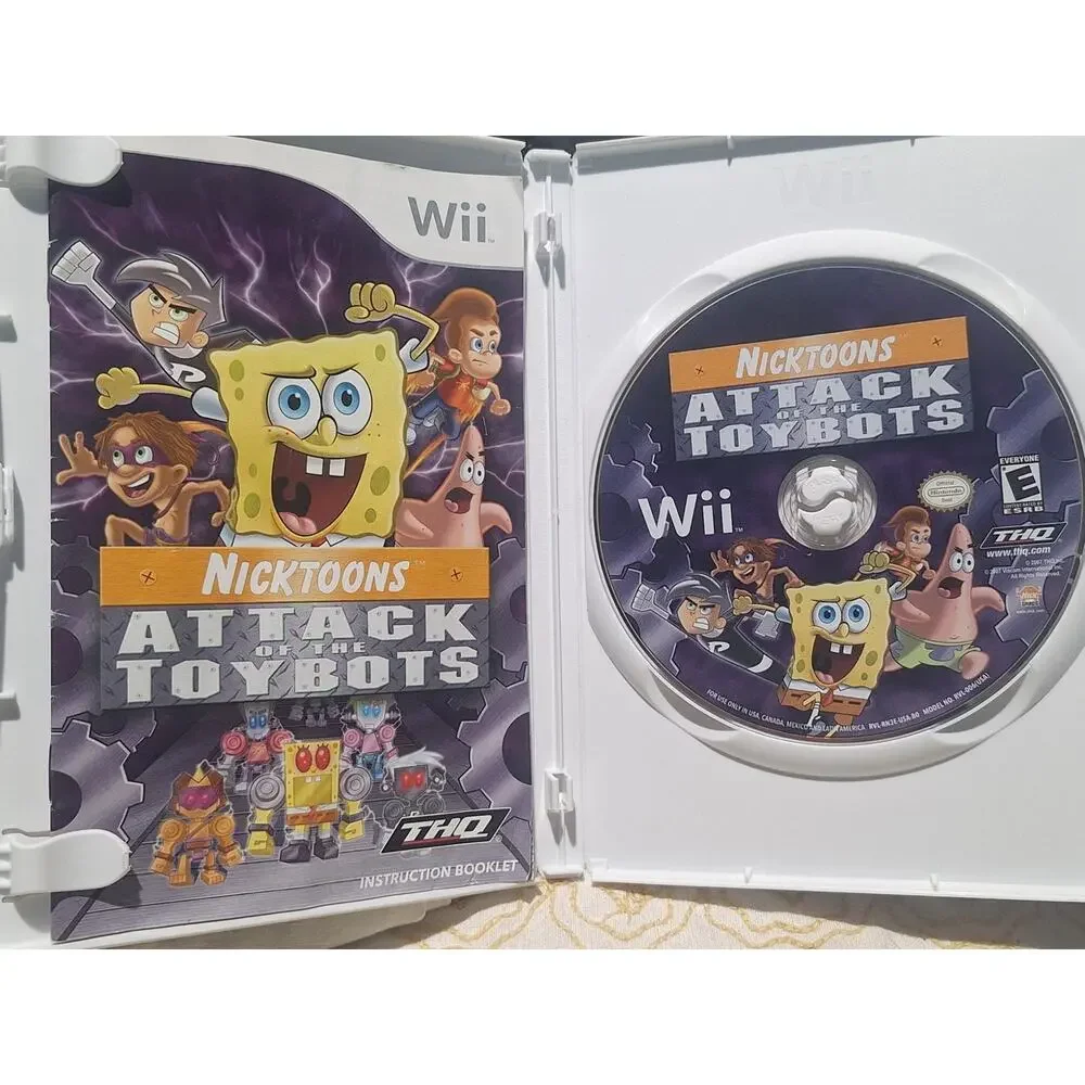 Nicktoons Attack of the Toybots Nintendo Wii 2007 THQ Complete CIB Manual Tested